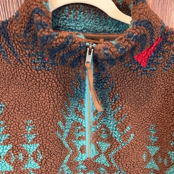 Tasha Polizzi Brown and Teal 3/4 Zip Up Jacket - Picture 3 of 10
